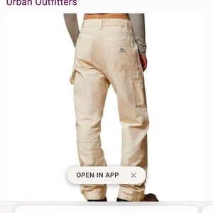 BDG Woman's Cream Cargo Carpenter Baggie Slouchy Pants Sz 27